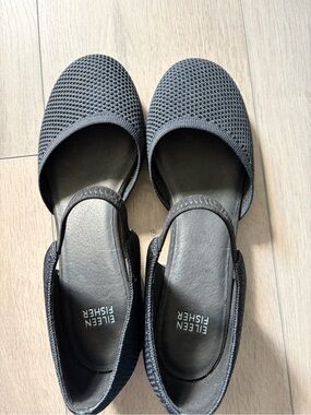 Eileen Fisher Black Knit Slingback Flats